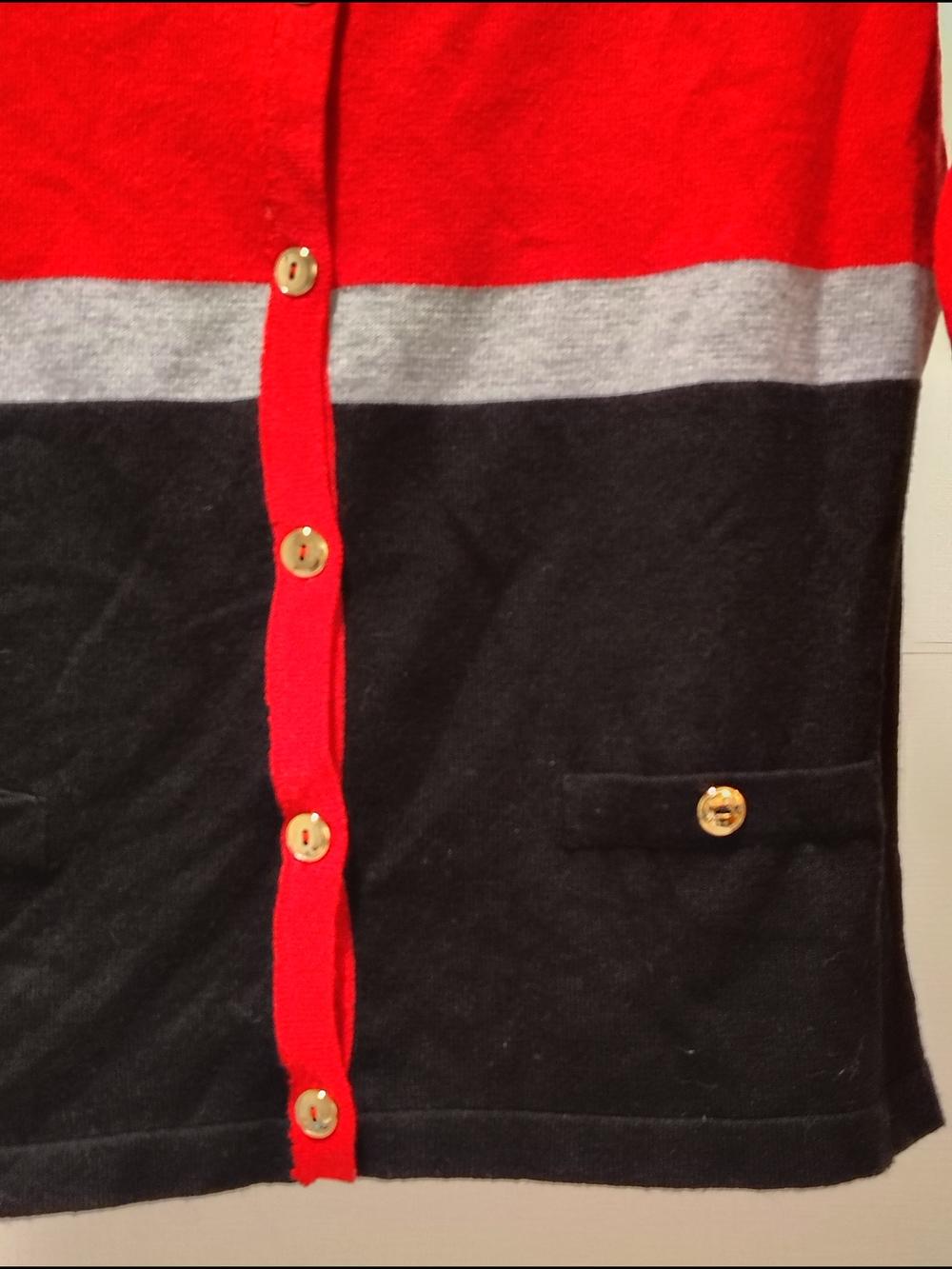 Colorblock Button Front Cardigan Sweater - Picture 4 of 8